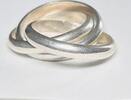 Silberschmuck 925er Silber Dreifach Silberring, Drei Silberring, 3er Silberring -