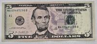 USA - Vereinigte Staaten v. Amerika $ 5 Dollars Banknote -