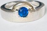 Germany Silberschmuck 925er Silber Silberring mit einem Blauen Stein, Damenring -
