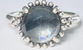 Silberschmuck 925er Silber Silberring, Vintage PANDORA faceted Blue, Gray Stone Ring -