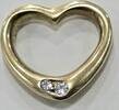 Goldschmuck Gelbgold 14 Karat 585er Gold Anhänger mit Brillanten Herzanhänger, massiv -