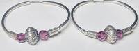 Silberschmuck 925er Silber Silberohrring mit violettem Stein, Ohrringe -