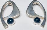 Silberschmuck 925er Silber Silberohrring mit schwarzem Stein, Mexico -