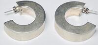 Silberschmuck 925er Silber Silberner dicke runde Ohrringe -