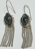Silberschmuck 925er Silber Lange Sterling-Silber ovale Quasten-Ohrring -