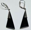 Silberschmuck 925er Silber Silberner dreieckiger schwarzer Ohrringe -