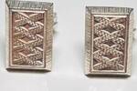Silberschmuck 925er Silber Vintage Gravierter Design Manschettenknöpfe -