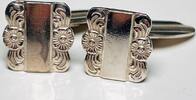 Germany Silberschmuck 925er Silber Vintage Gravierter Design Manschettenknöpfe -