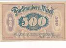 Deutsches Reich Deutschland Rheinland 500 Mark Remscheid Notgeldschein der städtischen Kassen -