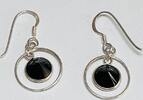 Silberschmuck 925er Silber Vintage Sterling Silber Ohrringe 925, Onyx -