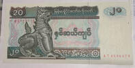 Myanmar 20 Kyats Banknote -