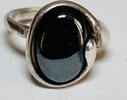 Silberschmuck 925er Silber Minimalistischer Oval Schwarzer Onyx Sterling Silberring -