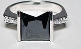 Silberschmuck 925er Silber Princess Cut Schwarzer Onyx Silberring -