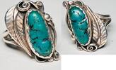 Silberschmuck 925er Silber Navajo Handgemachte Silberring, Natürlich Blau Türkis Stein -