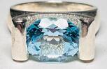 Silberschmuck 925er Silber Himmel Blau Topas Silberring -