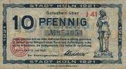 Deutschland, Köln 10 Pfennig NotGeld -