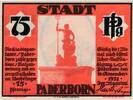 Deutschland, Paderborn 75 Pfennig NotGeld -