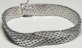 Silberschmuck 800er Silber Schweres Silberarmand Vintage Teppich, Silber Clip Armband -