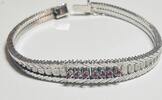 Silberschmuck 925er Silber Rubin Armband Vintage Silberarmband, Silber Rubinarmband rhodiniert -