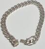 Silberschmuck 925er Silber Sterlingsilber Vintage Kubanisches Glied Armband, Silber Clip Armband -