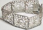 Silberschmuck 835er Silber Jugendstil Filigran Silber Armband, Silber Clip Armband -