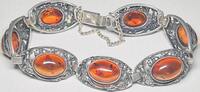 Silberschmuck 925er Silber Silber Armband, Bernstein Armband, Clip Verschluß -
