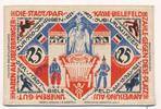 Deutsches Reich Deutschland Westfalen 25 Mark Notgeld, Stoffgeld, Bielefeld -