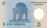 Tadschikistan 5 Diram Banknote -
