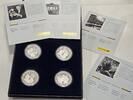 Deutschland BRD 4x Silber Medaillen, 999/1000er Feinsilber DEUTSCHE POST 50 JAHRE GRUNDGESETZ -