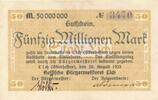 Deutsches Reich Deutschland 50 Millionen Mark Notgeldschein Stadt Lich Hessen Bürgermeisterei -
