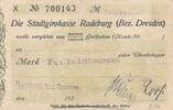 Deutsches Reich Deutschland - Sachsen 500 tausend Mark Notgeldschein Radeburg, Stadtrat auf Stadtgirokasse -