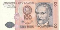 Peru 100 Intis Banknote -