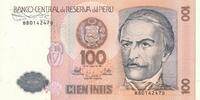 Peru 100 Intis Banknote -