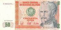 Peru 50 Intis Banknote -