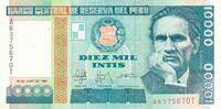 Peru 10.000 Intis Banknote -