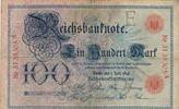 Kaiserreich Deutsches Reich Deutschland Reichsbank 100 Reichsmark Mark Reichsbanknote BAnknote, KN 7stellig, Serie: A, Udr. Bst. E -