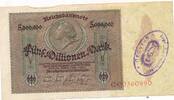 Deutsches Reich Deutschland, Weimarer Republik 5 Millionen Mark Reichsbanknote Inflationsgeld, Serie C Stempel: Spandau Loge zur Freundschaft -