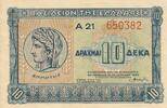Griechenland 10 Drachmen 1940 Banknote unc- 5,00 EUR Differenzbesteuert nach §25a UStG zzgl. 3,00 EUR Versand