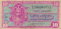 USA, MILITÄR ZAHLUNGSZERTIFIKAT 10 Cents Banknote -