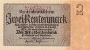 Deutsches Reich Deutschland, Weimarer Republik 2 Rentenmark Reichsdruck, KN 7stellig, Serie: B -