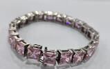 Silberschmuck 925er Silber 925 Armband Silberarmband mit Farbsteinen Armschmuck, rhodiniert -