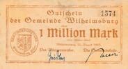 Kaiserreich Deutsches Reich Deutschland Hamburg 100000 Mark Notgeldschein Gemeinde Wilhelmsburg -