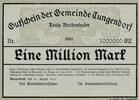 Deutsches Reich Deutschland Schleswig-Holstein 1 Million Mark Notgeldschein Gemeinde Tungendorf Kreis Bordesholm -