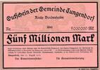 Deutsches Reich Deutschland Schleswig-Holstein 5 Millionen Mark Notgeldschein Gemeinde Tungendorf Kreis Bordesholm -