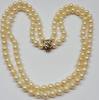 14K 585 er Gold Verschluss Akoya Perlencollier Perlenkette perle zweireihig -