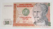 Peru 50 Intis Banknote -