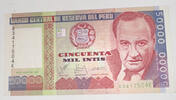 Peru 50000 Intis Banknote -