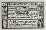 Deutschland, Deutsches Reich 50 Pfennig 1 x Notgeldschein, Notgeld Bonn Habichts Buchhandlung, RARE -