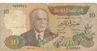 Tunesien 10 Dinars Banknote -