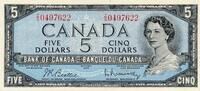 Kanada $ 5 Dollars Banknote, Serie: Z/S0497622 -